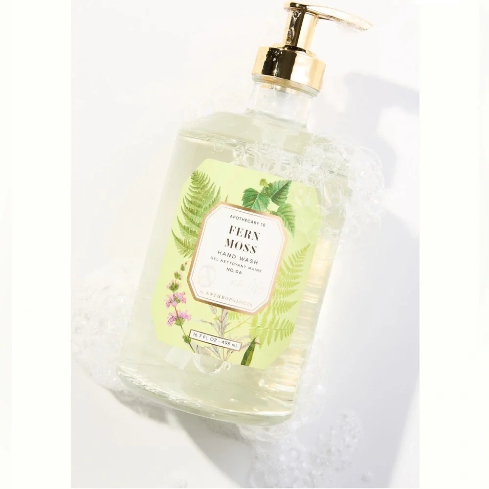 New Anthropologie Fern + Moss Hand Soap - Cream and Gold